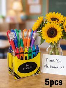 Custom Acrylic Pen Holder(Pen Not Included), Office Gadgets Storage Box,Personalized Teacher Pencil Holder, Custom Name Desk Organizer, Workspace To Store Stationery, Back To School, Teacher's Day Gift - Multicolor - View 15