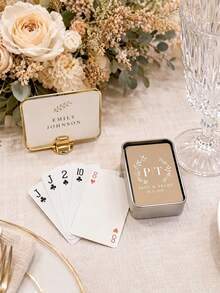 Personalized Custom Wedding Playing Cards Set (54 Cards) - Guest Book Alternative, Blank Message Cards, DIY Signature Favors, Unique Keepsake Cards, Elegant Floral & Letter Design, Suitable For Weddings, Engagements, Bridal Showers - Multicolor - View 4