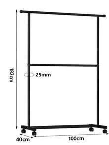 Freestanding Clothes Rack For Home, For Bedroom, Portable Clothes Rack, Simple Clothes Hanger For Dorm, Floor Standing Clothes Rack For Balcony - 100*40*182CM - View 9