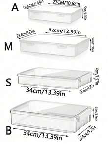 1 Pc A4 Clear File Box With Handle, PET Plastic Storage Box, ID Card Holder, Portable Stackable Storage Container For Papers, Magazines, Photos And Documents, Transparent Box Organizer Suitable For Home, Office And School - Clear - View 6
