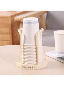 1pc Modern Plastic Cup Holder & Dispenser With Storage Rack - Multi-Functional Organizer For Coffee, Tea Cups, Kitchen & Bathroom, Durable Space-Saving Design, Coffee Storage, Easy Maintenance - Multicolor - View 11
