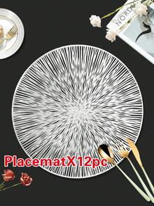 1/2/4/6/8/10/12件組PVC餐墊，廚房餐桌用，室內/戶外適用，可水洗耐熱易擦拭，餐桌墊與杯墊，適合露營、節慶、婚禮、派對 - 彩色 - 查看 36