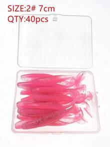 40pcs Multi-Color T-Tail Soft Lures, 5.5cm & 7cm Two Sizes, Bionic Small Fish Artificial Bait, Freshwater & Saltwater Fishing, Suitable For Amur, Bass, Mandarin Fish - Multicolor - View 12