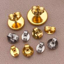 20入 4x7mm 6x7mm 金色不鏽鋼耳環耳釘 低過敏耳環後塞 DIY 珠寶手工配件 - 彩色 - 查看 3
