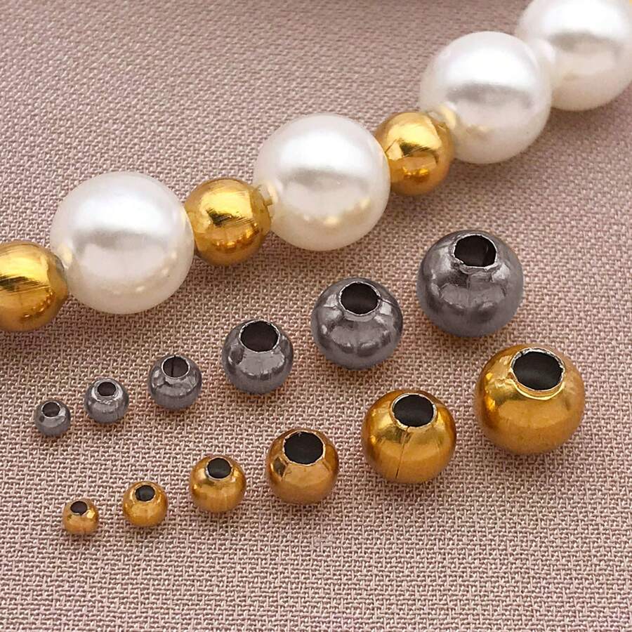 10pcs Stainless Steel Ball Crimp End Beads,Crimps Beads,2 2.4 3 4 5 6mm Stopper Spacer Beads For DIY Jewelry Making Accessories Supplies