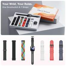 Hwagol 7 Interchangeable Straps relogios feminino Smartwatch Gift Set with Bluetooth call 100+ multi-sports modes Sleep pedometer Men Smart watch with outdoor walking/weather forecast Men Women's Smart Watch for IOS Android Perfect For Sports & Gift - View 3