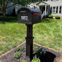 Extra Large Black Plastic Mailbox And Post Kit Durable Weather Resistant Outdoor Mailbox System - A - View 12