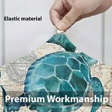 2/4/6pcs Set, Turtle Pattern Printed Milk Silk Seat Cushion Cover, High Elasticity Full Coverage Dining Chair Seat Cushion Protector, Removable Washable Dust-Proof Chair Cover, Suitable For Kitchen Dining Chairs, Restaurant Chairs, Living Room Chairs, Office Chairs And Home Decor - Multicolor - View 6