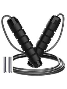 Tangle Free Steel Jump Rope With Anti Slip Grooved Grip Adjustable Weighted Jump Rope For Unisex Adults Durable Jump Rope Ideal For Daily Cardio Workout Weighted Jump Rope Home Exercise Equipment Weight Loss Gym Workout Equiment - Jump Rope - View 16