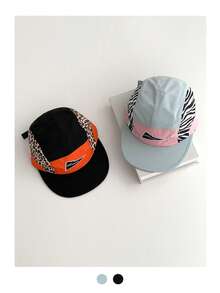 Letter Embroidered Wide Brim Flat Top Baseball Cap, Flattering Look, Street Style Hip Hop Snapback Hat For Men, Autumn/Winter - Multicolor - View 10