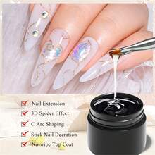 Mtssii 2件組 8ml 5合1免擦頂層凝膠指甲油套組，適用於美甲延長、3D美甲、C弧度美甲造型、美甲裝飾，多功能凝膠指甲油，塗抹順滑，LED燈固化，適合美甲沙龍與居家美甲護理 - 彩色 - 查看 7