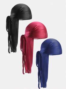 3pcs Durag Busana Minimalis Pria Untuk Kehidupan Sehari-hari - MultiWarna - View 10
