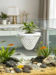 3D 列印小型浮水花盆，浮水水族植栽盆，水耕水生植物籃；適用於各種魚缸與水景裝飾 - 多色 - 查看 6