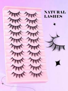 MAANGE 10 Pairs Black Pointed Cartoon Eyelashes/Eyelash Set, 10-12mm, Japanese/Korean Idol Style, Exaggerated False Eyelashes For K-Pop/J-Pop Style Cosplay, Black Cartoon Style Fairy Eyelashes, Dry, Thin Lower Lashes, Suitable For Beginners Daily Use - Spiky Manga Lashes - View 10