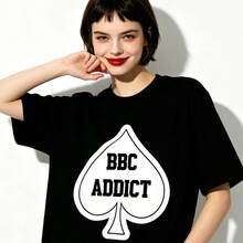 BBC Use Only Black Queen Of Spades QOS Graphics Top Tshirt Sexy Tank Tops Naughty Hotwife Adult Humor Fun Flirtation Streetwear,Summer Tops,Y2k - Black - View 2