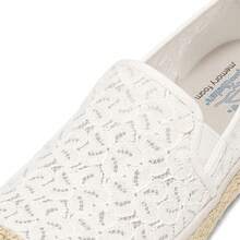 Skechers Sepatu loafer slip-on berenda yang bernapas, busa memori yang lembut dan elastis, sepatu slip-on wanita untuk berjalan-jalan santai, ringan, dan datar. - Putih - View 8