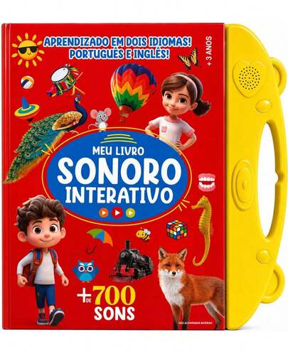 On Line Editora Meu Livro Sonoro Interativo - Português e Inglês - Amarelo
