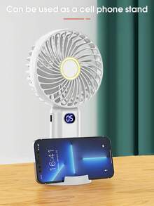 1件可攜式手持迷你風扇，5段風速可調，充電式電池，睫毛美睫師用品，女性化妝用小型個人睫毛風扇，適合夏季戶外活動、運動、辦公室、臥室、學校，禮品、日常使用、旅行必備 - 彩色 - 查看 9