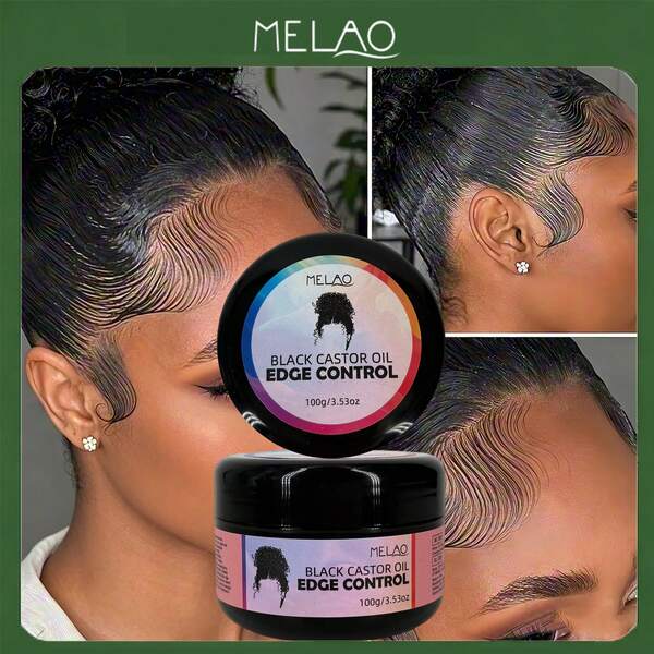 100g/3,53oz Gel de ligne de cheveux à tenue extra forte MELAO, convient aux cheveux naturels et texturés, dompte la ligne de cheveux et les cheveux fins, définit la ligne de cheveux, lisse et fixatif
