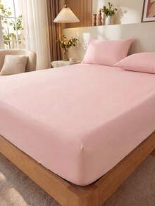 1 buah Sprei Fitted Warna Pink 100% Tahan Air dengan Bagian Bawah TPU, Pelindung Kasur, Lembut & Bernapas, Cocok untuk Kasur Ukuran Twin, Full, Queen, King - Hingga Kantong Dalam 11,8", Tahan Kerut, Dapat Dicuci dengan Mesin, Perlengkapan Tidur untuk Kembali ke Sekolah - Berwarna merah muda - View 4