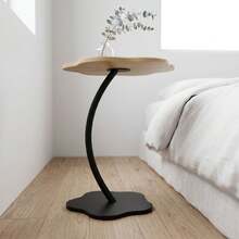Super life Modern Simple Round Side Table With C-Shaped Frame, Small Coffee Decorative Table For Small Space In Living Room Bedroom - Flower Desktop - View 5