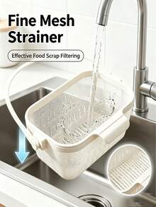 1/2/4pcs Foldable Hanging Sink Strainer Basket, Expandable Kitchen Colander With Lid, Space-Saving Food Strainer, 2-In-1 Multifunctional Folding Faucet Storage & Draining Rack, Suitable For Fruits, Vegetables And Kitchen Utensils - One Size - View 5