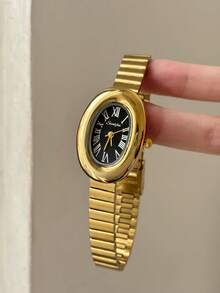 1pc Square Bamboo Knot Quartz Watch In Gold/Silver Color, Suitable For Daily Wear And Perfect Gift For Birthday, Christmas - Gold - View 10