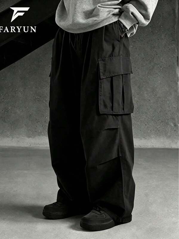 Men's Loose Cargo Pants, Spring/Summer Lightweight, Large Pocket Design, 2026 World Cup Street Hip-Hop Style, Casual Everyday Versatile