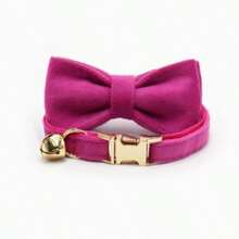 2pcs/Set New Arrival Multi-Color Velvet Cat Collar With Bow Tie, Pet Cute Bell Collar, Adjustable Size, Pet Decor Bow Tie Collar Set, Soft Double-Layer Fabric, Suitable For Cats And Small Dogs, Elegant High-End Pet New Gift - Multicolor - View 41