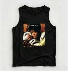Vintage Anita Baker Big Head T-Shirt Unisex Retro R&B Graphic Tank Top Must-Have For 80s Music Fans Soft Comfy Top Perfect For Concerts Hangouts - 黑色14 - 查看 1