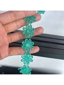 1碼玫瑰花蕾絲混色刺繡水溶性蕾絲飾邊，適用於衣物與旗袍裝飾 - 彩色 - 查看 56