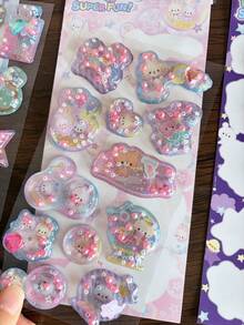 20pcs Stiker Epoxy 3D Original Q-Lia Stiker Gelembung Timbul Kartun Kawaii DIY Jurnal Casing Ponsel Mainan Anak Dekorasi - MultiWarna - View 8