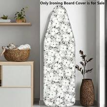 1pc Ironing Board Cover (Upgraded Version) Thickened With Padding, White Floral Print, Upgraded Elastic Edge Easy Installation, Durable And Washable, Upgraded Larger And Thicker Size Fits Most Standard Ironing Boards, Fashionable Laundry Room Home Decor Accessory, Only Includes Ironing Board Cover - Chamomile - View 9