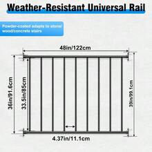 Aluminum Railing Kit, Indoor Outdoor Railing Deck, Guard Rail Kit Universal Wooden Stairs Rails, Concrete Steps Porch Deck, Easy To Install, Not Include Post(36in, 4ft) - C - View 2