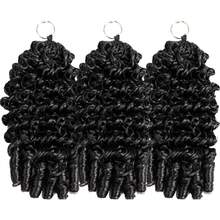 18 Inch 50g Pre-Separated Feather Crochet Braids Natural Black Wet Wavy Invisible Crochet Hair Bundle Set - Black - View 11