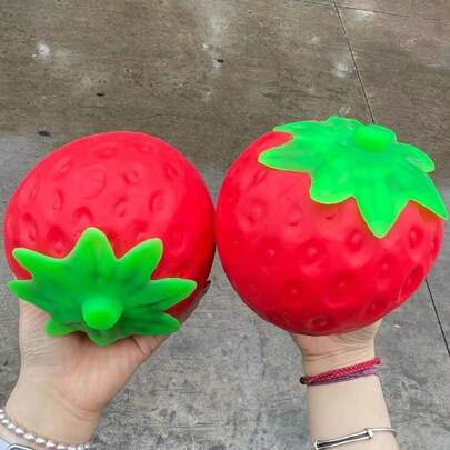 Tachimi 1pc Daily Desktop Storage Big Strawberry Toy Pack Includes Squishy Crunchy, Crunchy Squishy, Regular Fidget Toys And Kids Toys, Equipped With Sqiushy And Slow Rising Squishies For Personal Daily Collection Display Shipped Randomly