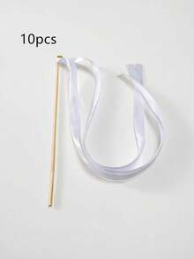 20/10/1pc White Yellow Ribbon Magic Wand, Silk Fairy Wand With Gold Bell, Wedding Ribbon Decoration, Suitable For Wedding, Party, Birthday, Holiday Decoration And Event Props, Party Magic Wand, Party Gift, Wedding Party Event Decoration, Holiday Birthday Celebration - Golden Bell Ribbon - View 10