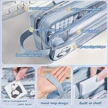 1pc Pencil Case Stationery Bag, Large Capacity Pencil Box, Marker Pen Holder, Portable Stationery Storage Bag, Cosmetic Organizer, Multiple Colors Available, Beautiful And Durable, Suitable For Students, Teenagers, Adults, School And Office Use, Back To School Essential - Rectangular Style - View 5
