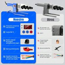 Kit Termofusor FAGHTO 1800W con Pantalla LCD para Tuberías de PVC CPVC PPR PE y 12 Dados - Tipo de Enchufe B USA (110-127V) - Ver 5
