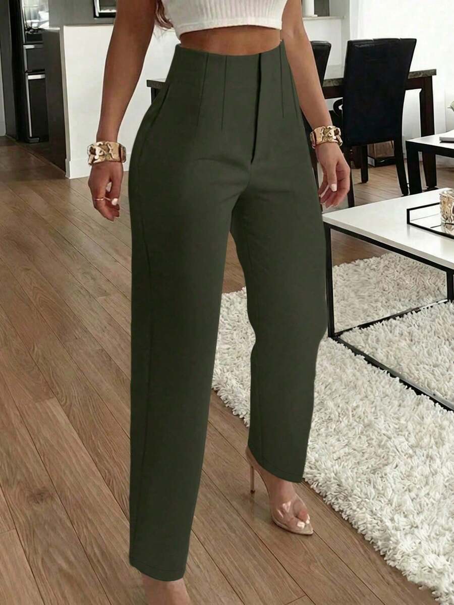 Women Pants - 深綠色 - 查看 1
