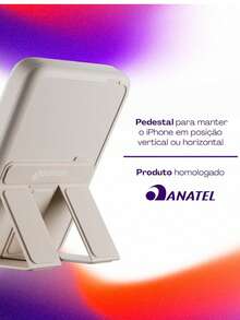Power Bank por Indução 10.000 mAh com Suporte Dobrável Geonav - Off White - Damasco - Visão 9