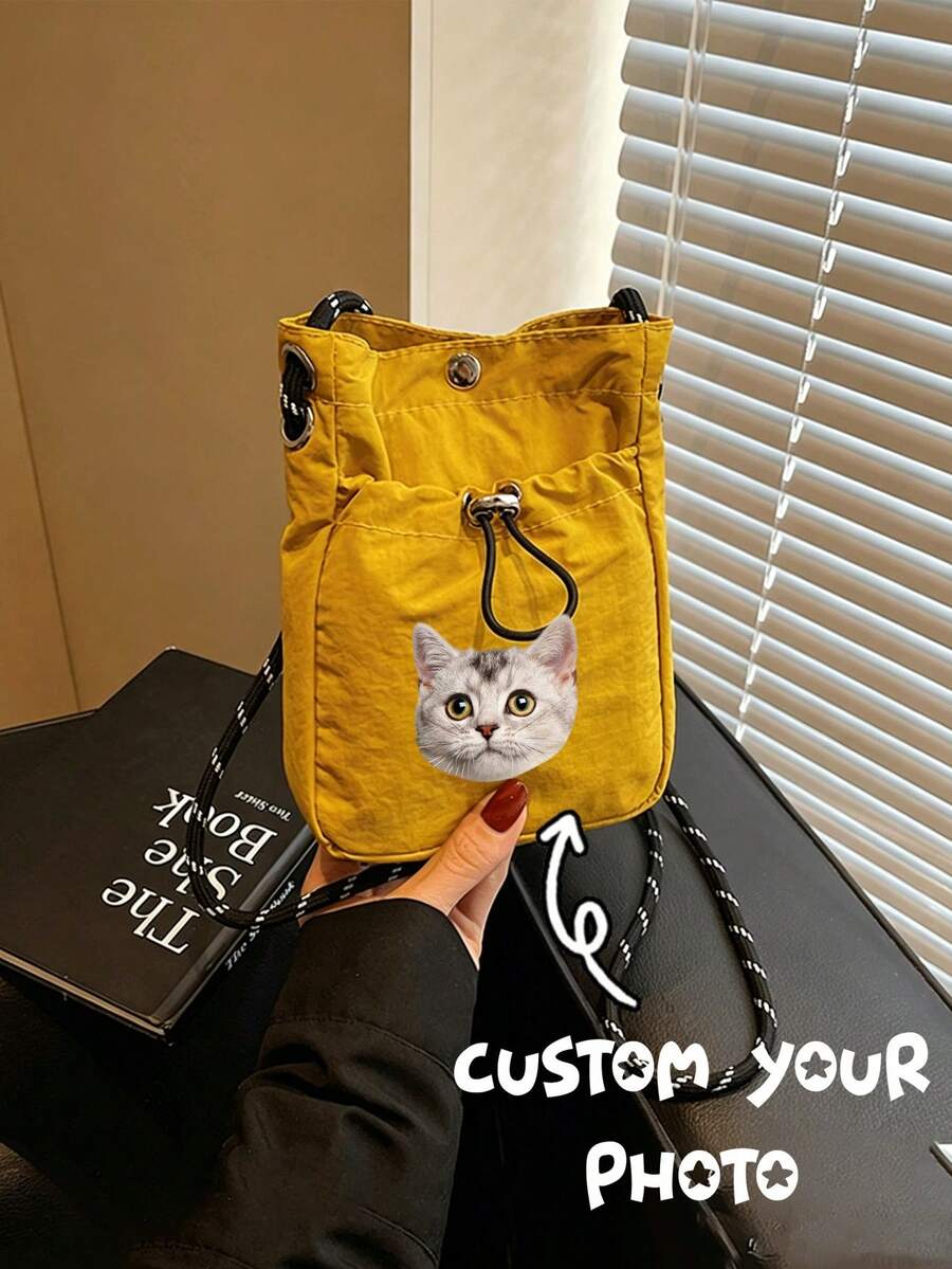 Custom Crossbody Bag,Custom Photo Small Shoulder Bag,Letter Design Mini Crossbody Bag, Suitable For Daily Casual Use - Multicolor - View 1