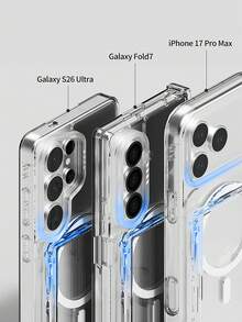 1pc Magsafe Magnetic Transparent Wallet Card Holder Stand, Compatible With IPhone 17 Air 13 12 11 14 15 16 Pro Max Plus S26 Ultra 24 - Phone Case Card Slot Protective Cover - Clear - View 9