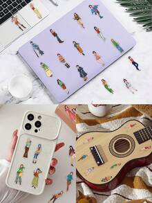 60 pezzi Adesivi estetici chic per ragazze OOTD (PET trasparente) – Ispirazione di stile – Perfetti per skateboard, chitarre, valigie, custodie per telefoni e borracce – Regali fai-da-te - Multicolore - Visualizzare 2