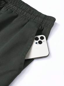 Men's Spring/Autumn Loose Cargo Pants, Brand Multi-Pocket Durable Style, Tapered Leg, Effortlessly Create Daily - Army Green - View 8