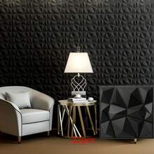 1/11/22/33pcs Diamond Design Decorative 3D Wall Panels, 30cmx30cm Matte White/Black, DIY Home Decor Wall Stickers, Gaming Room, Bedroom Decoration, Compatible With Self-Adhesive Glue - Multicolor - View 21