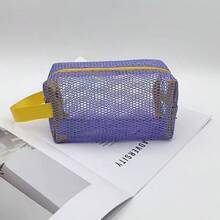 Túi đựng mỹ phẩm cầm tay hình bát giác bằng lưới Dopamine, túi đựng đồ vệ sinh cá nhân di động dung tích lớn - Xem 5
