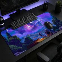 Cosmic Starry Sky Camping Landscape Extended Gaming Mouse Pad, Large Anti-Slip Rubber Waterproof Keyboard Desk Mat, Suitable For PC Laptop Gaming Office Desktop Decoration - View 3