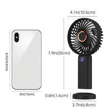 便攜式迷你手持旅行風扇，5段可調靜音風速，USB充電，適用於辦公室、房間、夏季降溫、海灘，伴娘禮物，男士女士通用，度假、母親節禮物、花園、畢業典禮，個性化禮物 - 彩色 - 查看 3