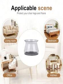 1/10pcs Silicone Chair Leg Floor Protector Covers, Anti-Scratch Furniture Foot Pads Silent Sliders, Effectively Prevent Floor Scratches And Reduce Moving Noise, Suitable For Restaurant, Kitchen And Living Room Solid Wood Floor Furniture Protection Accessories - Multicolor - View 8